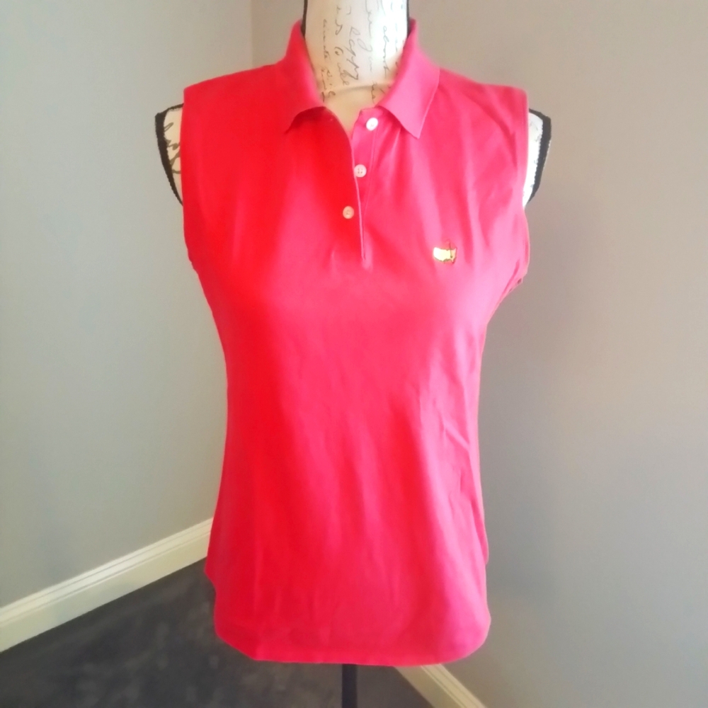 Magnolia Lane The Masters Sleeveless Polo Shirt Pink - M - Picture 5 of 7